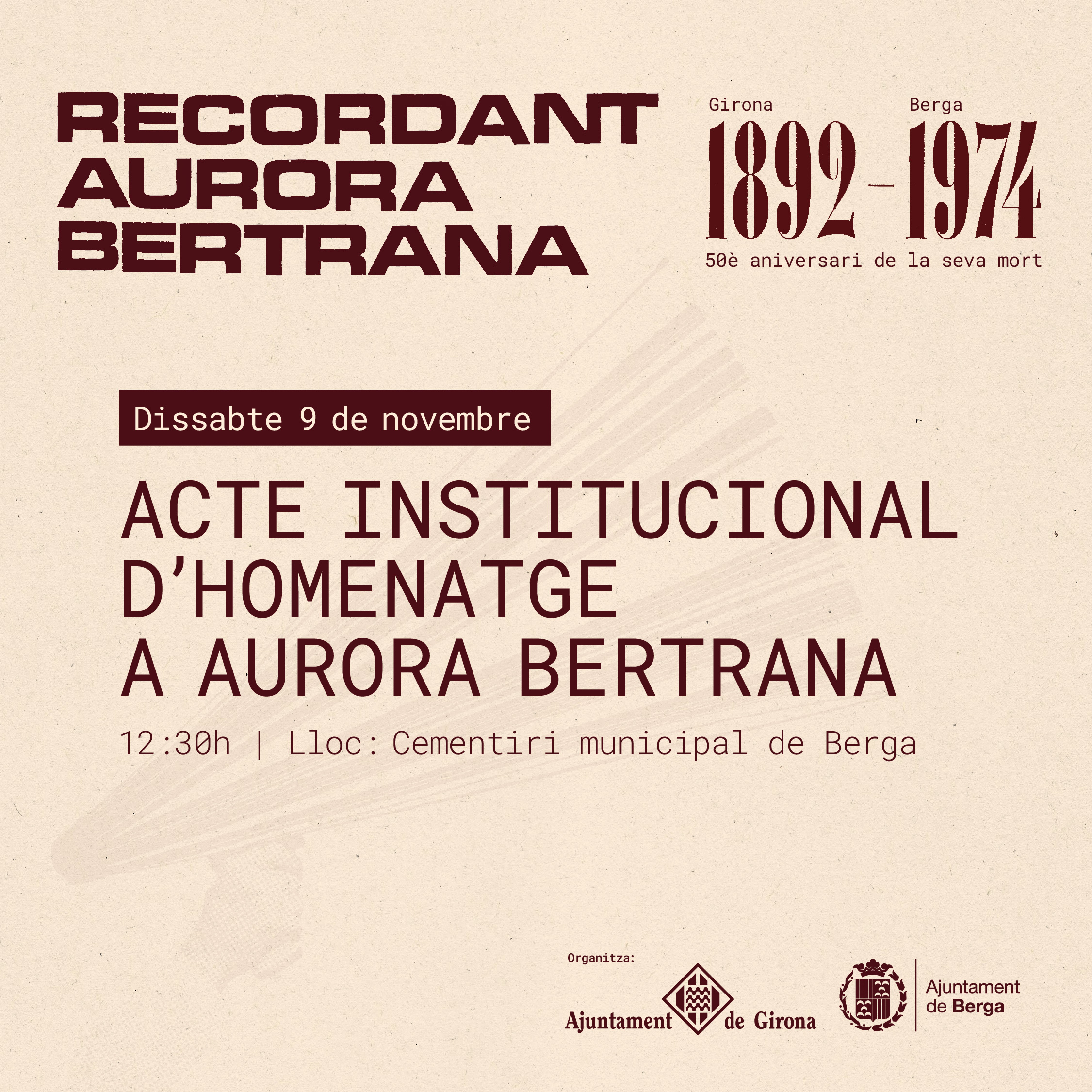 Cartell - Acte d'homenatge a Aurora Bertrana
