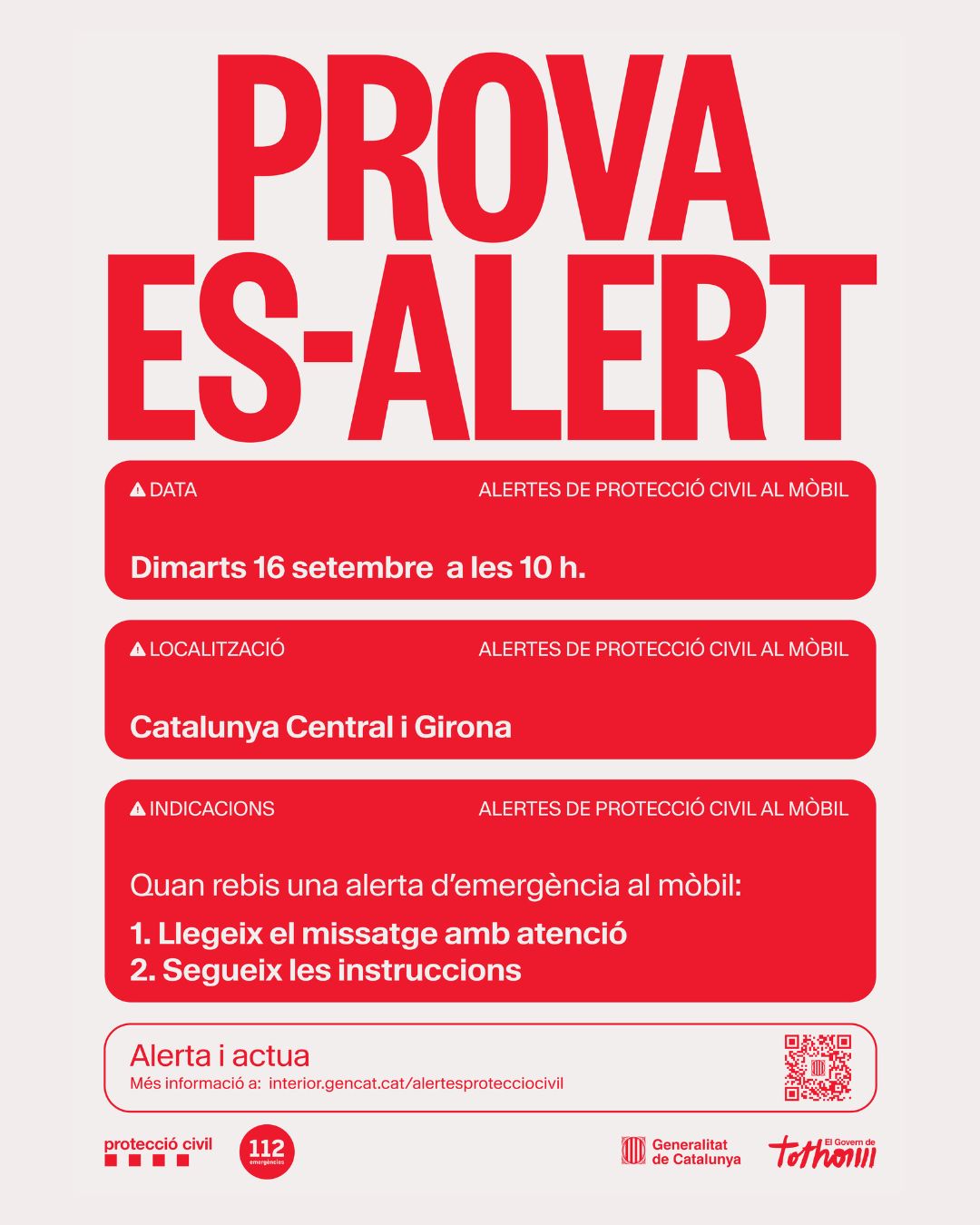 PROVA ES-ALERT - Alertes de protecció civil al mòbil