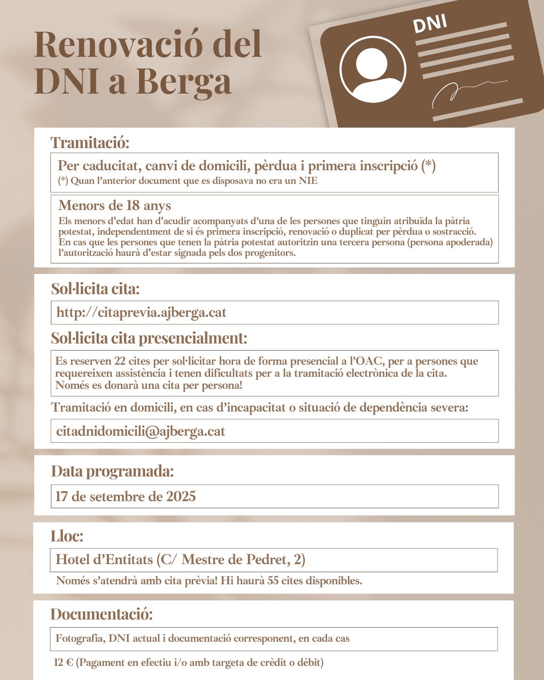 Cita prèvia per renovar el DNI