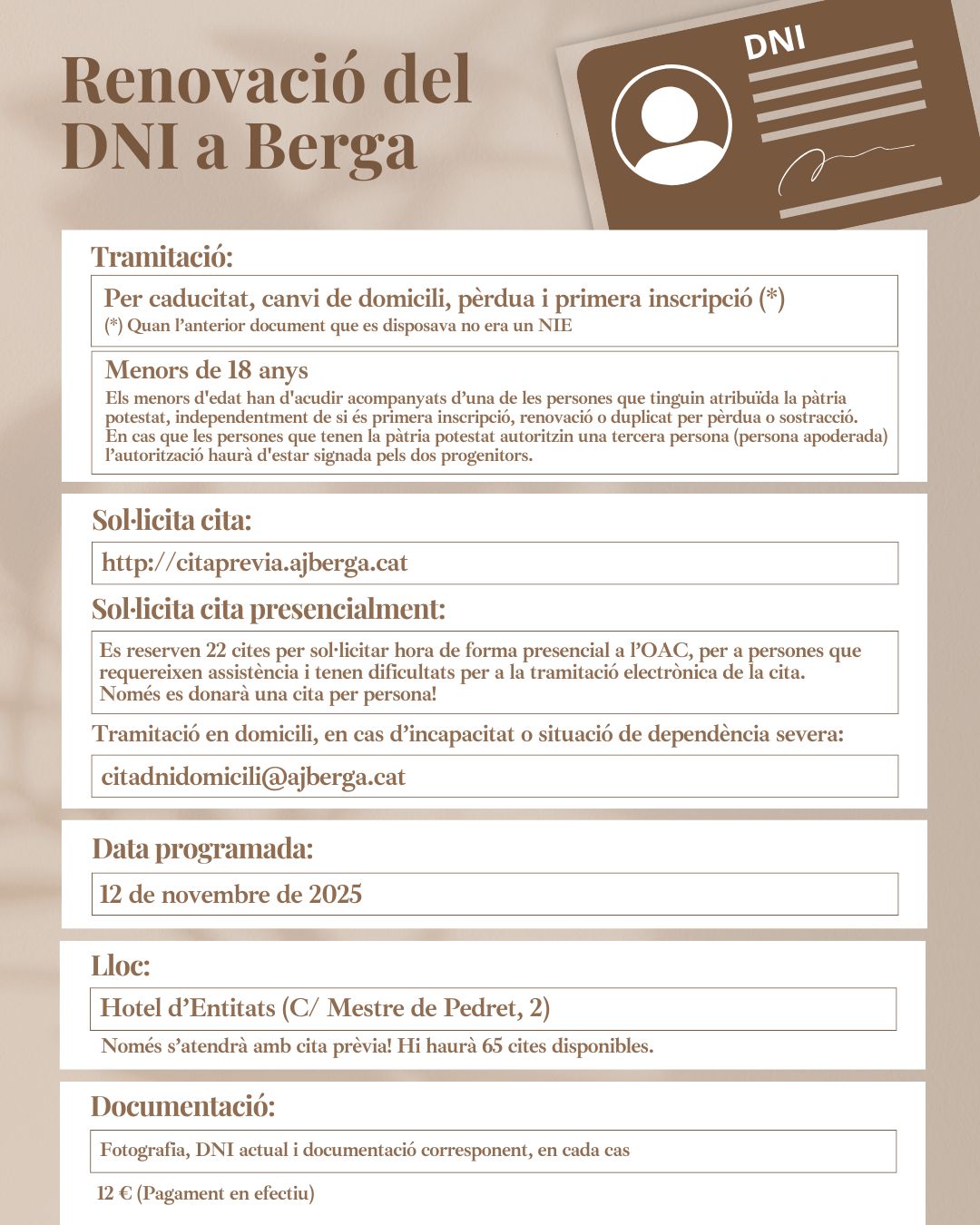Cita prèvia per renovar el DNI 