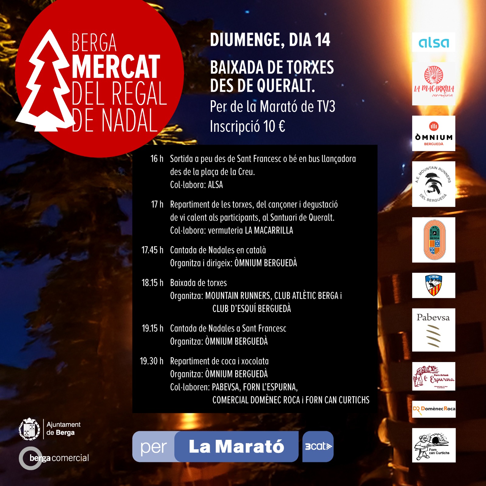 Baixada de torxes: Queralt - Església de Sant Francesc