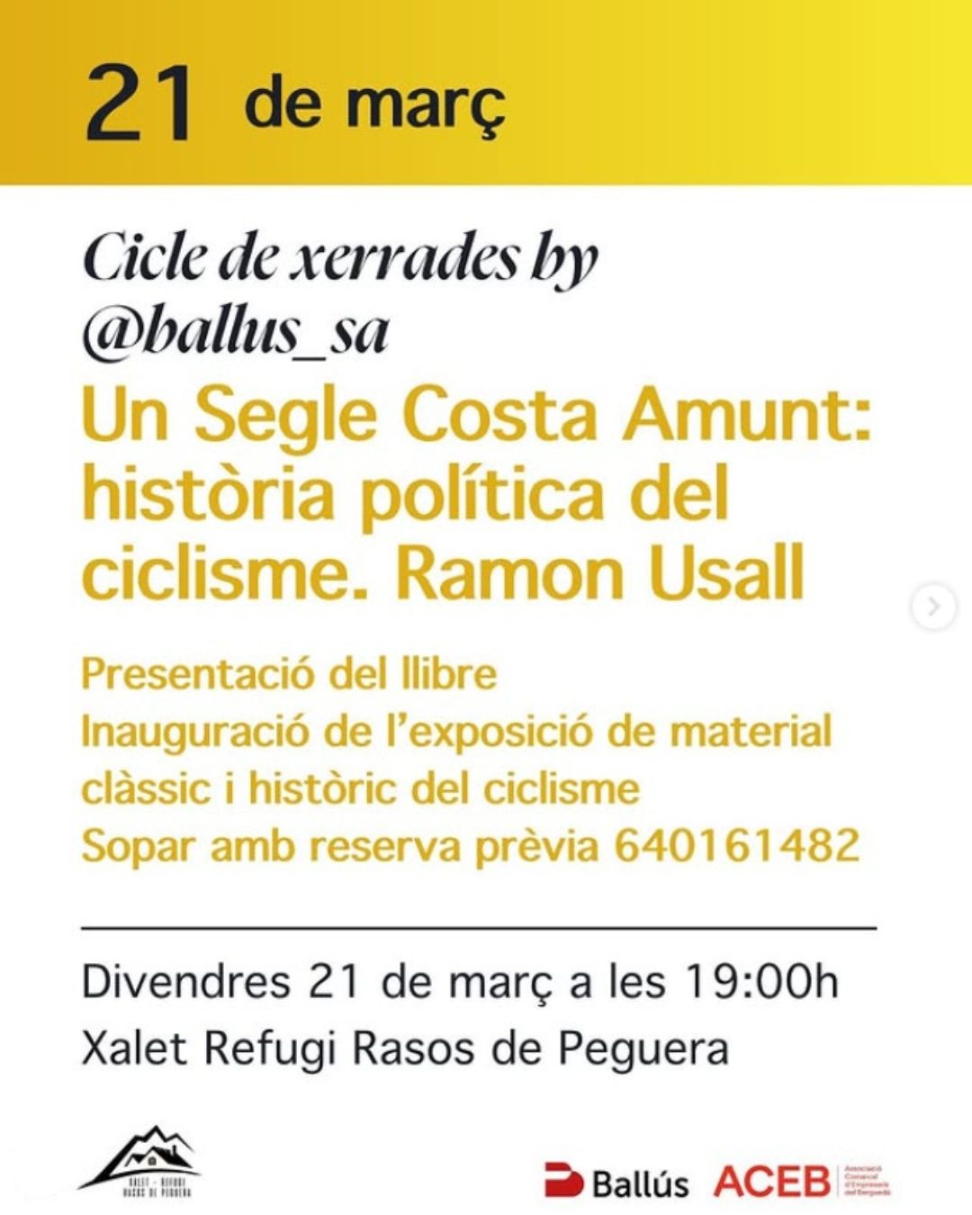 Cartell - "Un segle costa amunt. Una història política del ciclisme"