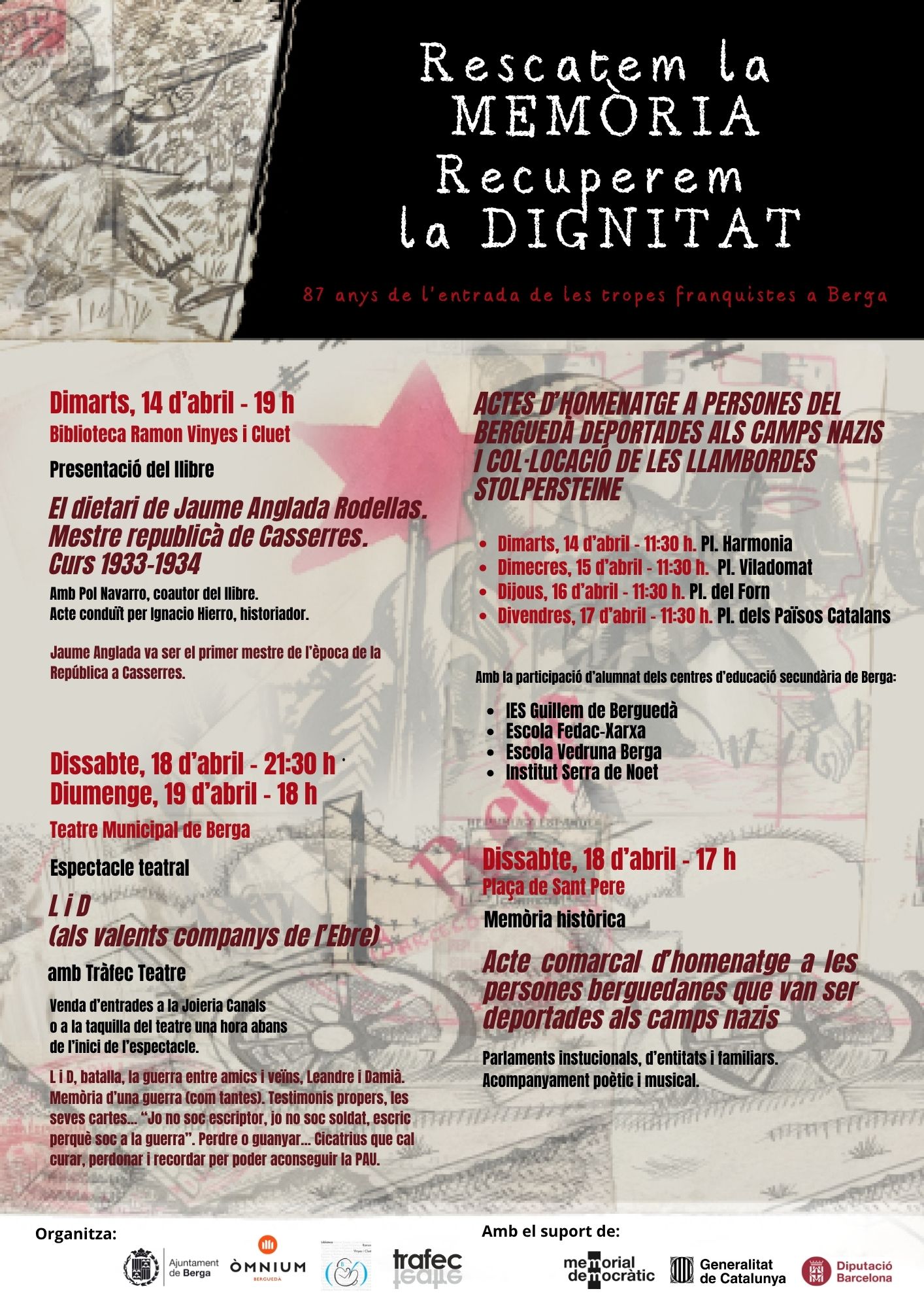 Actes d'homenatge a persones del Bergued&agrave; deportades als camps nazis 