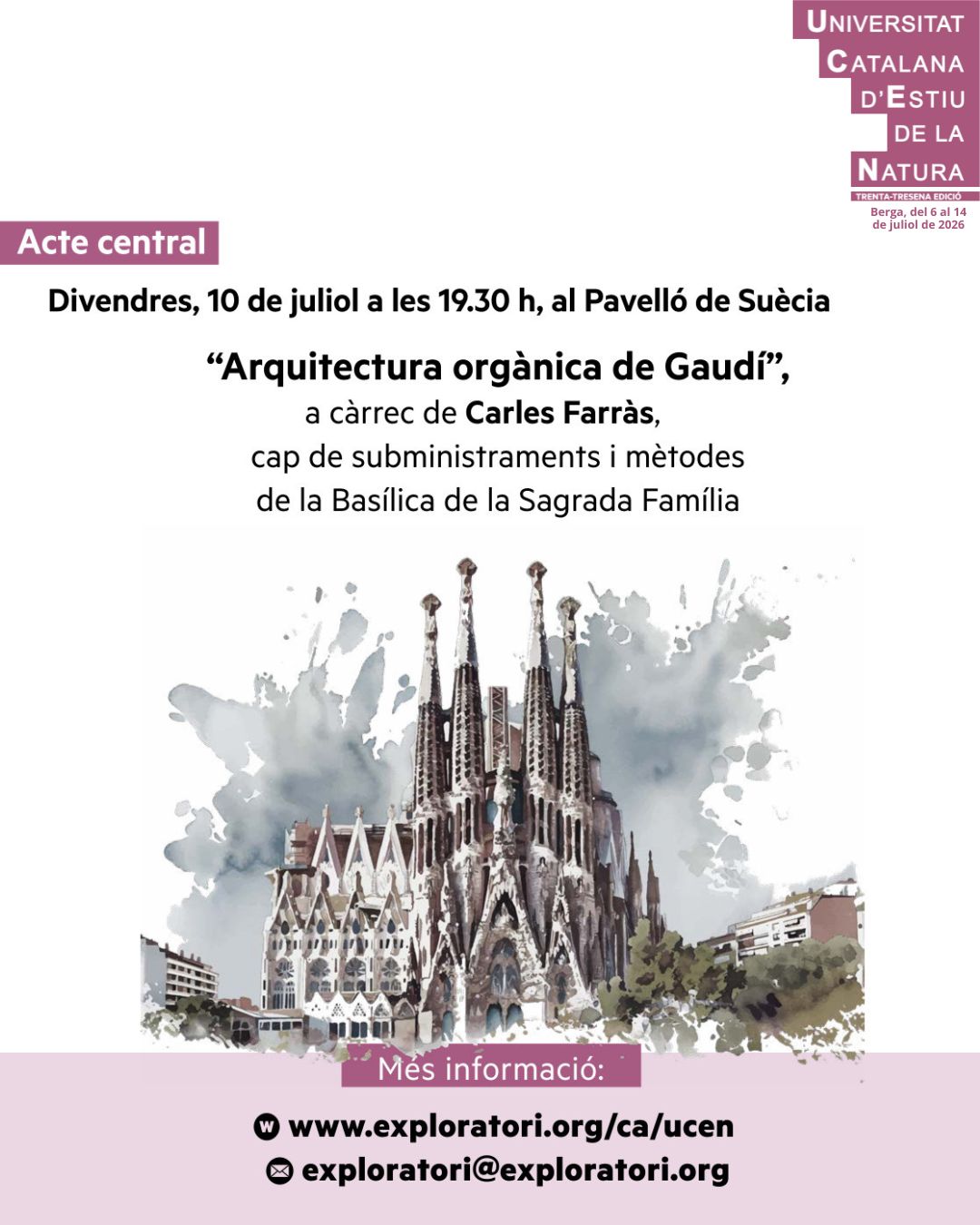 Acte central UCEN: "Arquitectura org&agrave;nica de Gaud&iacute;" amb Carles Farr&agrave;s