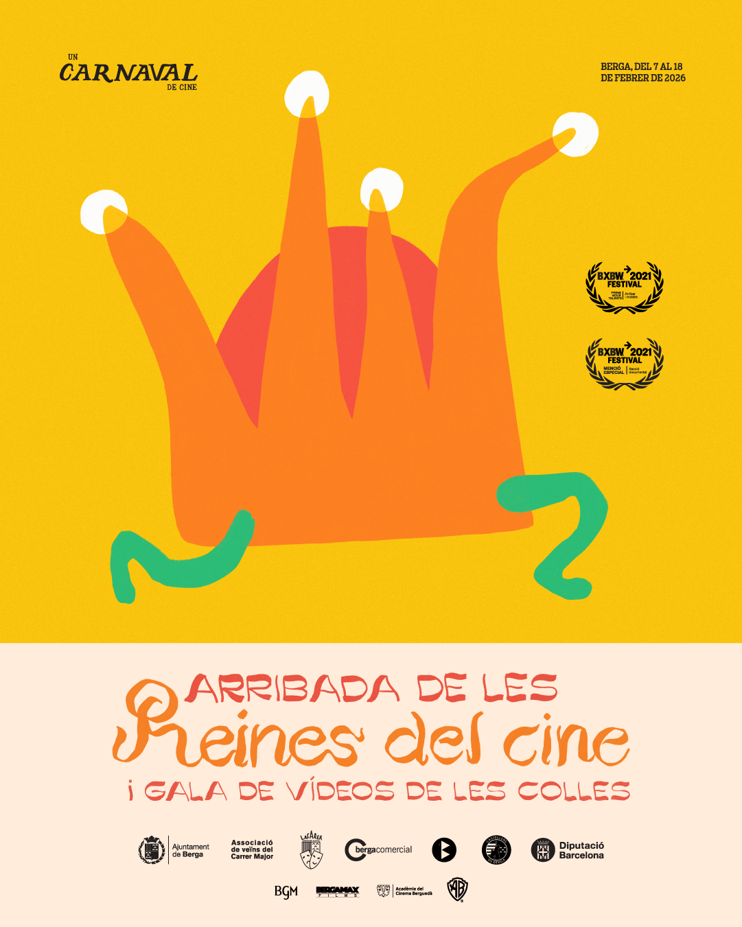 Carnaval 2026: Arribada de les reines del cine i IV Concurs de v&iacute;deos de les colles