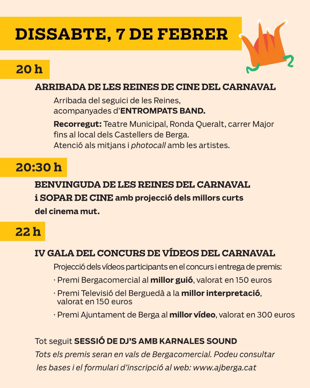 Actes de l'arribada de les reines de cine i IV Concurs de v&iacute;deos de les colles del carnaval