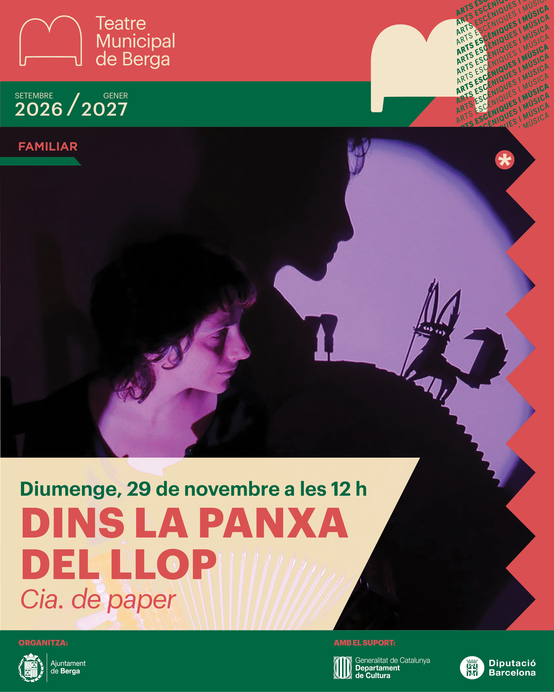 Teatre familiar: "Dins la panxa del llop" amb la Cia. De paper 