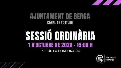 Resum del Ple de la Corporació corresponent a la sessió ordinària d'octubre de 2020