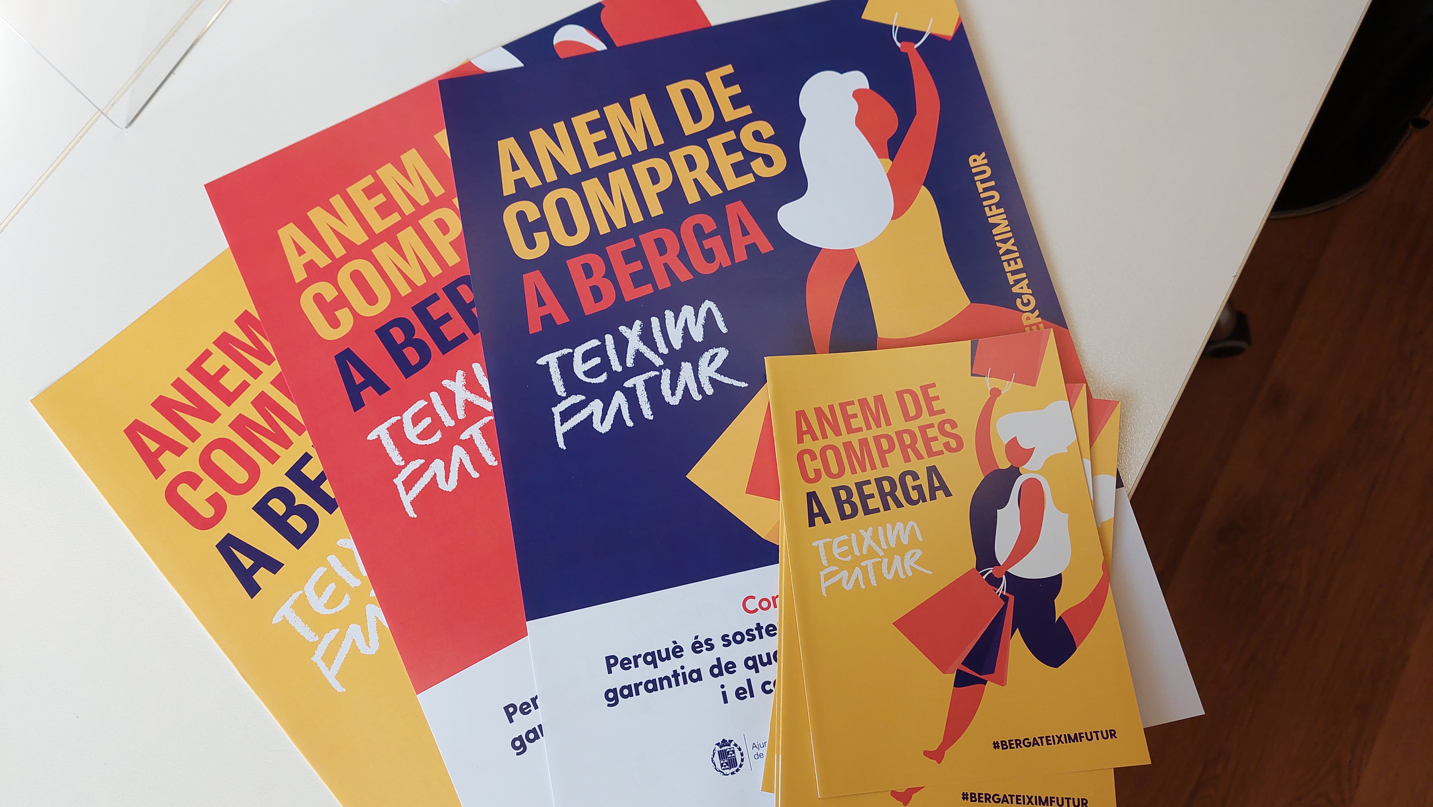Cartells i fulletons de la campanya "Anem de compres a Berga, teixim futur"