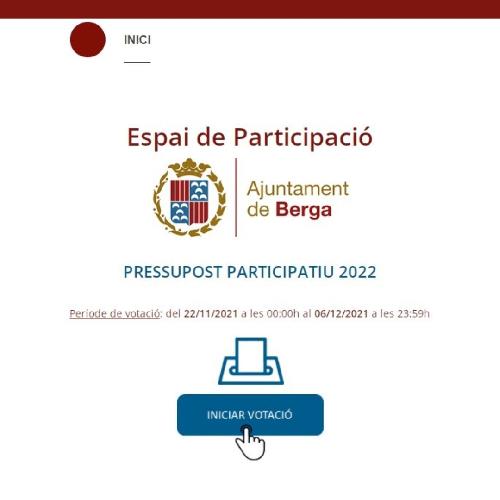Berga inicia la votació electrònica dels pressupostos participatius de 2022 que es farà del 22 de novembre al 6 de desembre