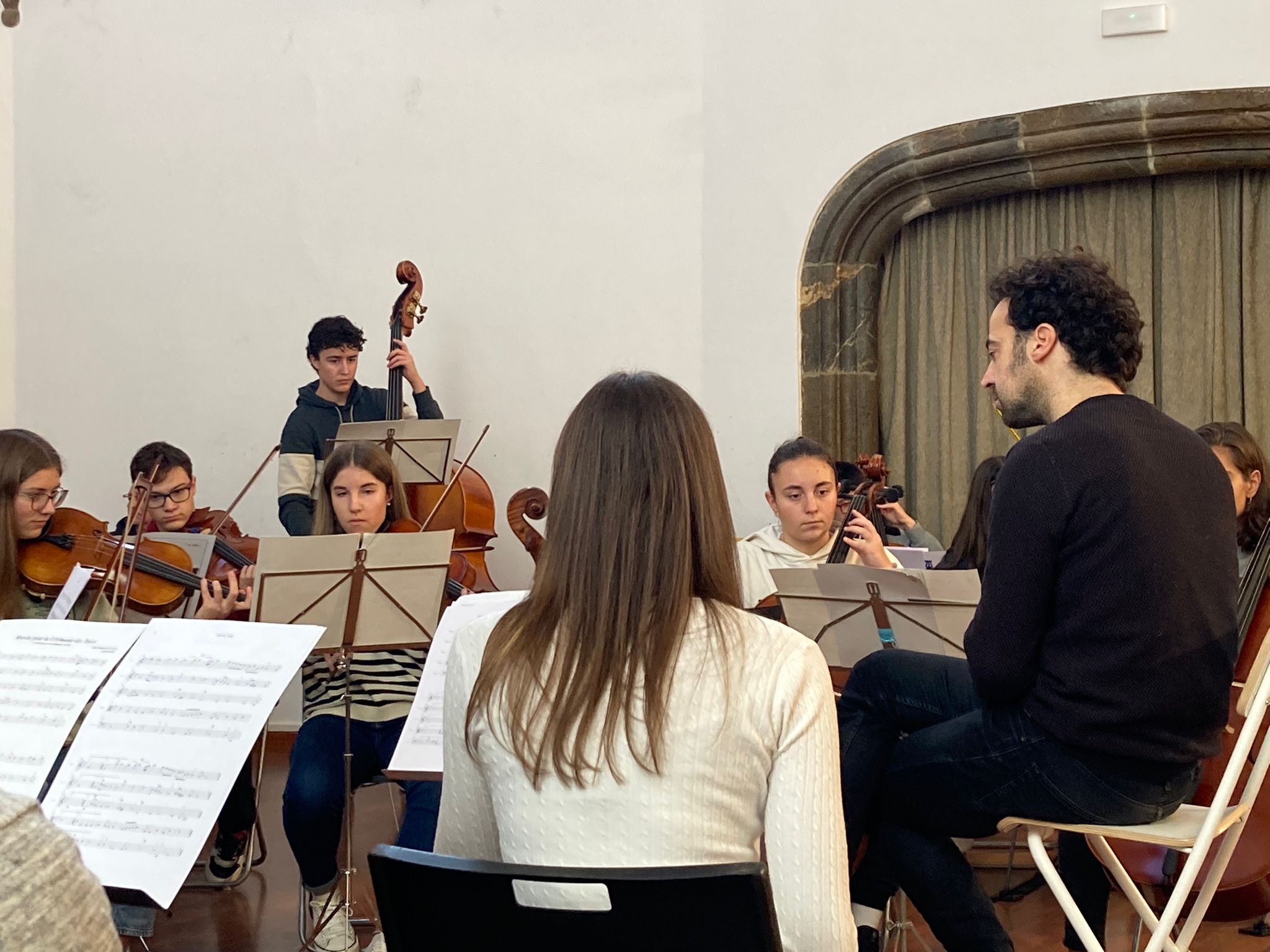 Primer assaig del Projecte Simfònic amb l'alumnat de l'Institut de Música d'Andorra la Vella i el Conservatori de Música dels Pirineus  