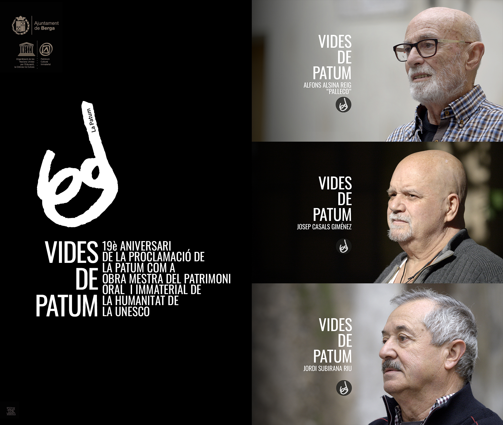 Alfons Alsina Reig "Palleco", Josep Casals Giménez i Jordi Subirana Riu rememoren l'experiència patumaire a l'audiovisual 