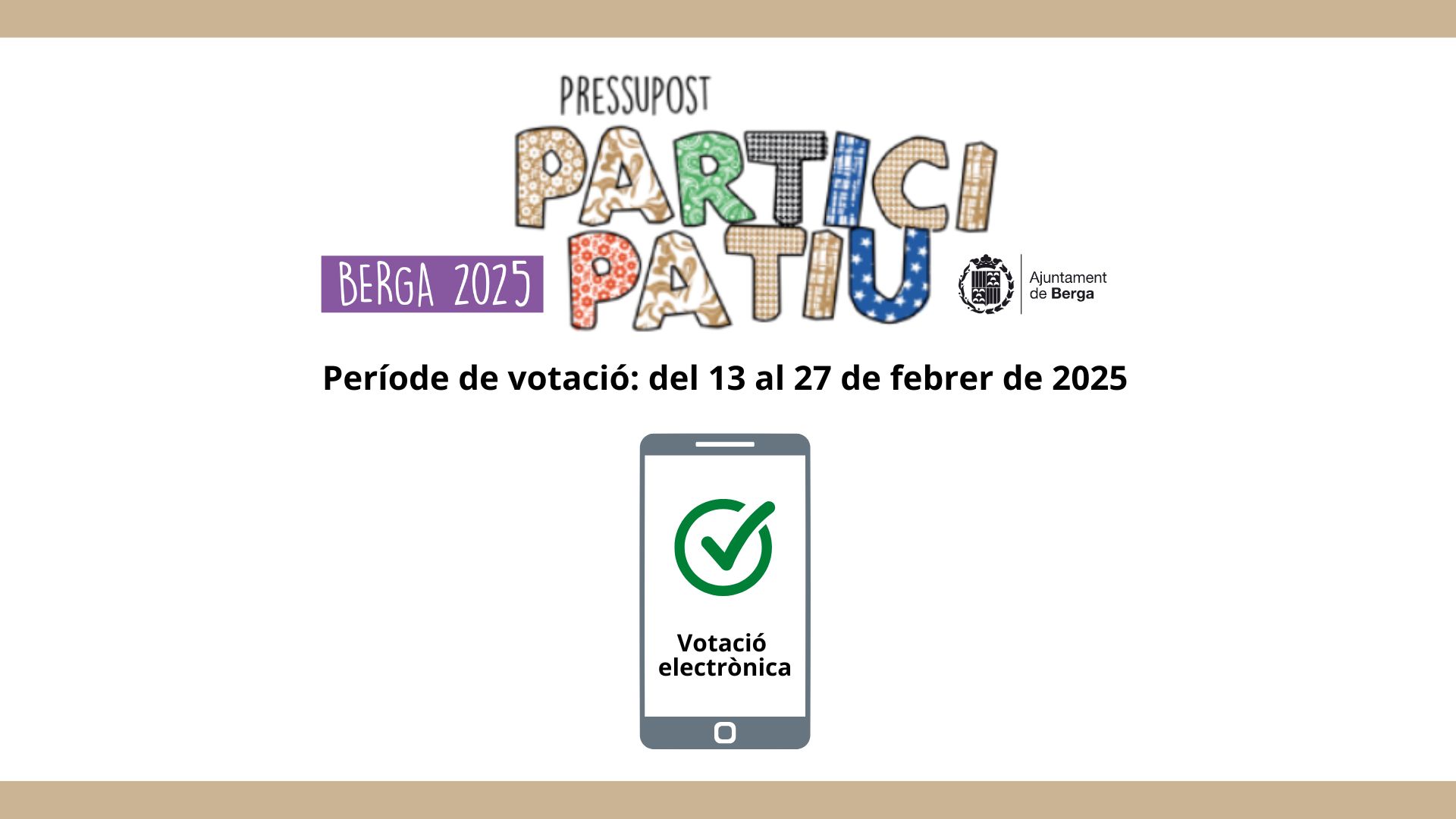 Berga obrirà la votació electrònica dels pressupostos participatius de 2025 que es farà del 13 al 27 de febrer 