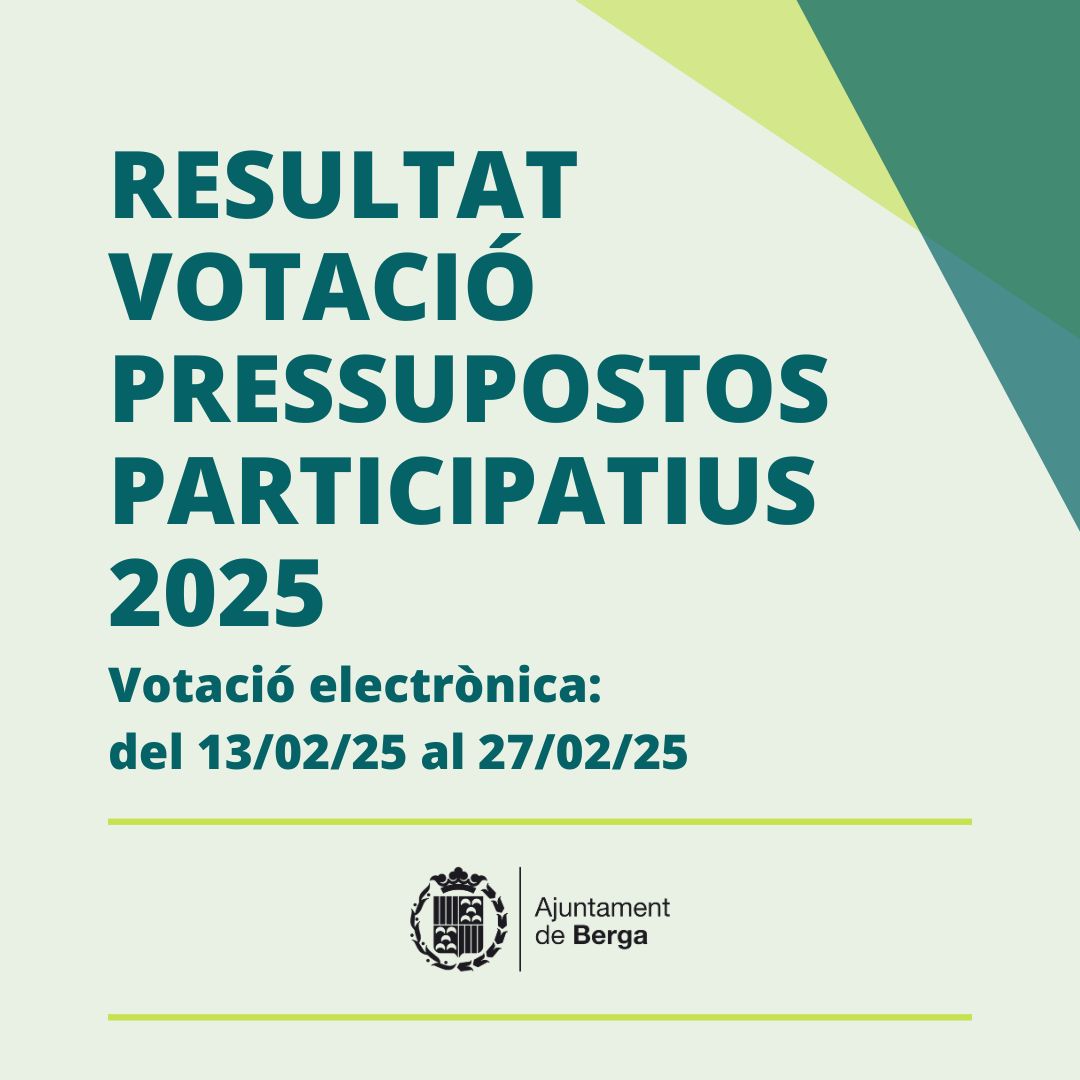 Berga destinarà els 45.000 € dels pressupostos participatius de 2025 a crear un parc infantil inclusiu, recuperar la memòria del Barri Vell i fer un torneig de futbol popular juvenil