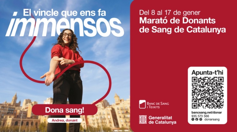 Berga se suma a la Marat&oacute; de donaci&oacute; de sang i plasma de Catalunya 2026 que preveu m&eacute;s d'un centenar de campanyes arreu del territori del 8 al 17 de gener