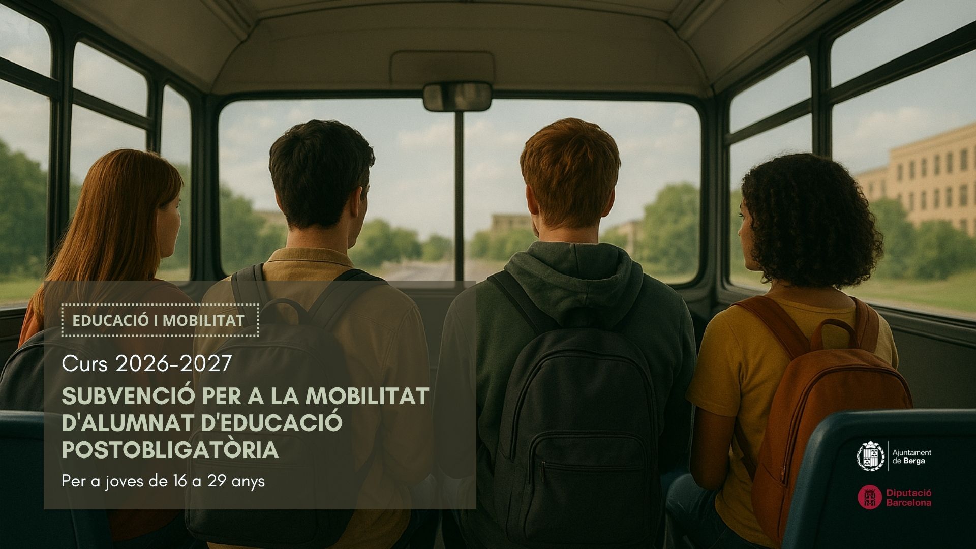 Berga impulsa per segon any una convocat&ograve;ria d'ajuts per a la mobilitat de joves de la ciutat que cursin estudis postobligatoris fora del municipi
