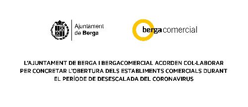 L'Ajuntament de Berga i Bergacomercial acorden col·laborar per concretar l'obertura dels establiments comercials durant el període de desescalada del coronavirus 